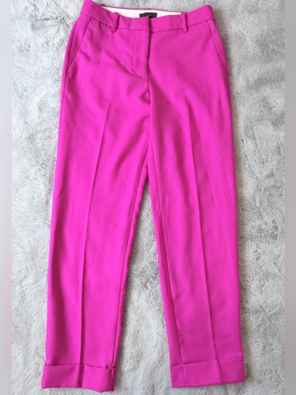 J. Crew Rhodes Suit Set Hot Pink Gold Crest Button Blazer 2P & Trouser Pants 0 - Picture 10 of 16